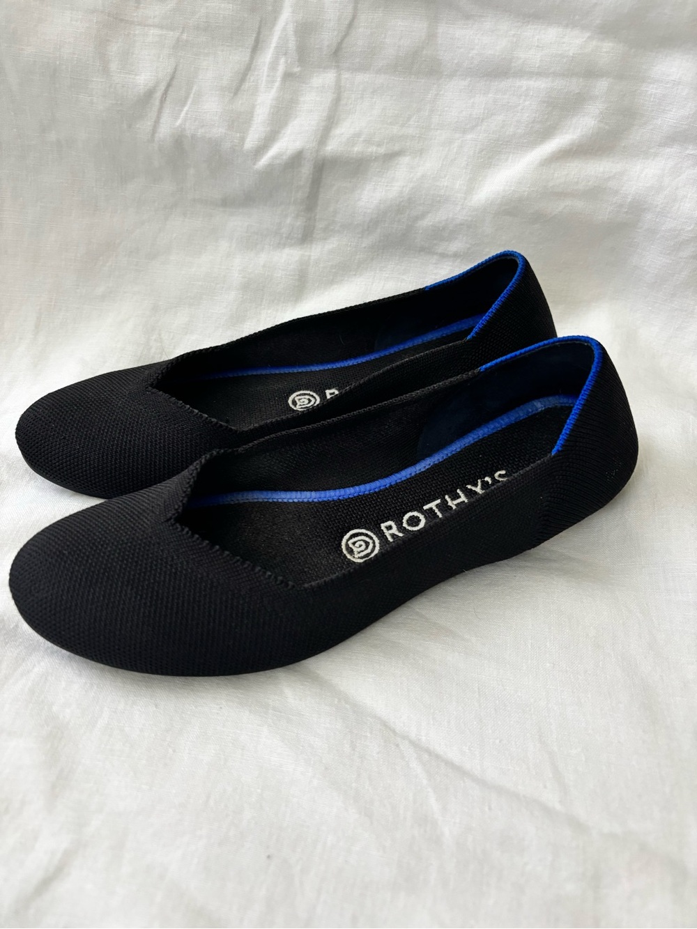 Rothy’s The Flat Black Knit Ballet Flats Women’s Size 8 Washable